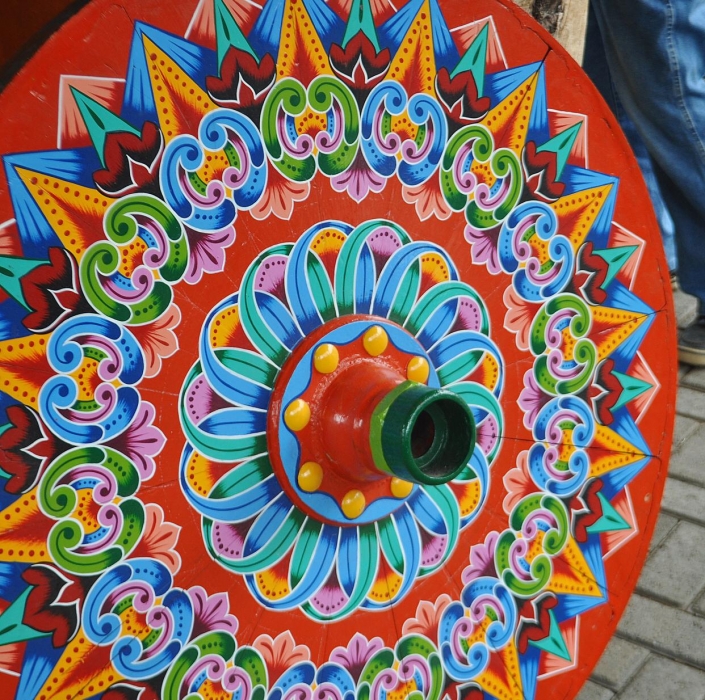Hand-painted, traditional oxcarts are a popular symbol of Costa Rican heritage. The technique is passed down through families and no two oxcarts are ever painted the same.